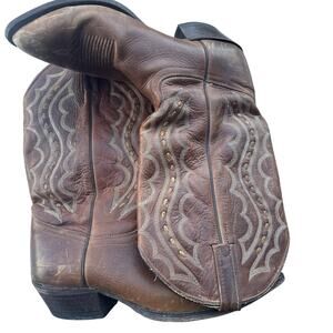 Cowboy J. Chisholm Brown Leather Boots size 11D Handcrafted in the USA